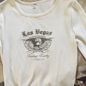 Garage Cream Long Sleeve Las Vegas Top